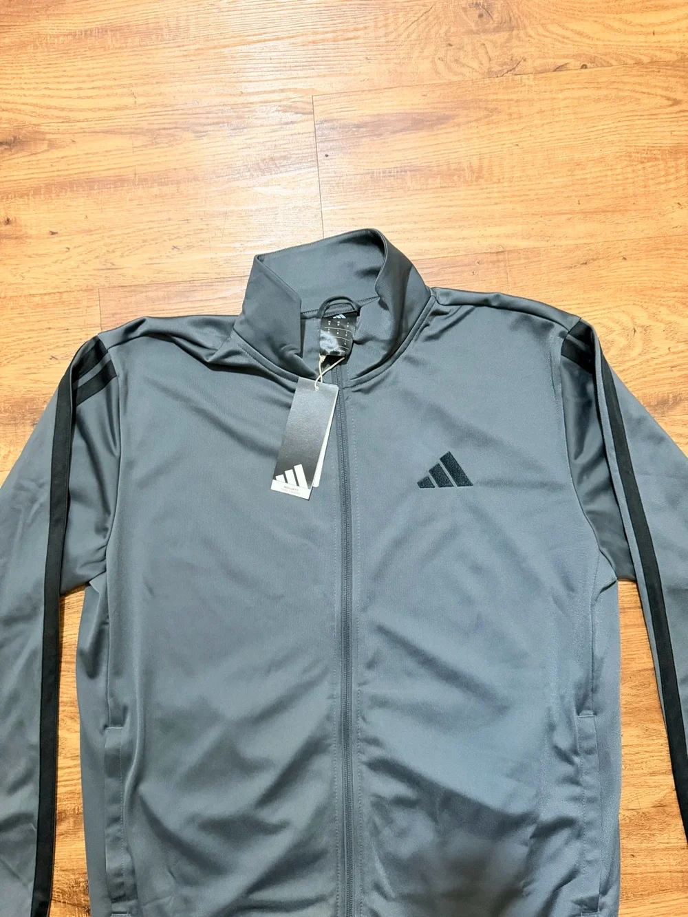 adidas Men’s Charcoal Full-Zip Performance Jacket